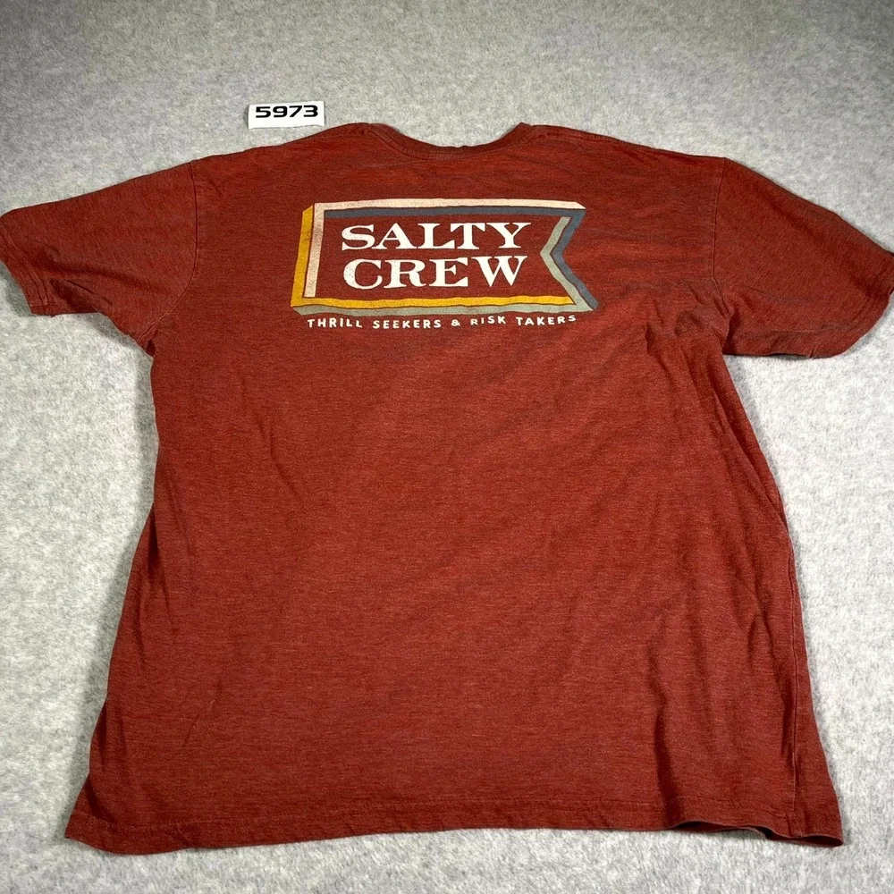 Salty Crew‎ T Shirt Mens XL Red Cotton Thrill Seekers Graphic Crew Neck Casual